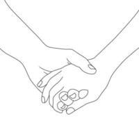 coloring pages - Hand in hand pose illustrated on white background