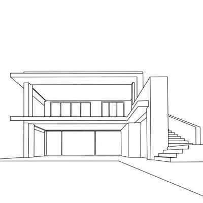 coloring pages - house vector - flat simple and non-editable