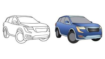coloring pages - Car Vector, Vahicle Coloring pages for kids - EPS 10