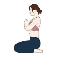 personaje de ilustración-personaje en pose de yoga, ilustración de personaje. vector