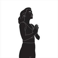 Character silhouette - character in Yoga pose, character Sillhouette. vector