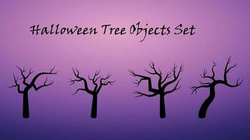 Vector Objects - Halloween tree set for your project - EPS 10