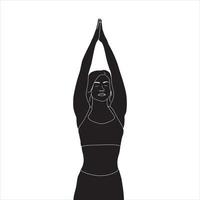 Character silhouette - character in Yoga pose, character Sillhouette. vector