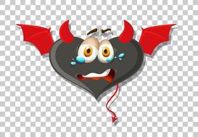 Heart shape devil with facial expression vector