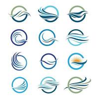 Water wave logo images vector