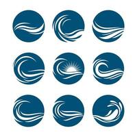 Water wave logo images vector