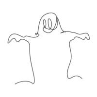 Continuous Lines Halloween White Ghost Costume vector