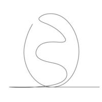 One continuous line drawing of a single oval shape. vector