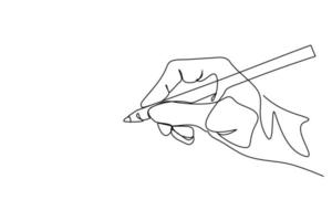 continuous line drawing of hand drawing line with pen vector