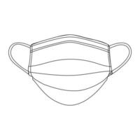 continuous line face mask covid-19 vector