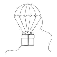 continuous line parachute box vector