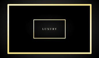 Luxury Black Double Rectangle Golden Line Template vector