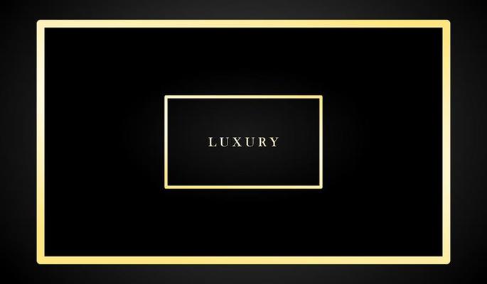 Luxury Black Double Rectangle Golden Line Template