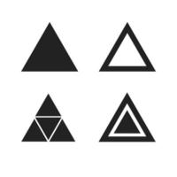 Abstract triangle black icon vector set