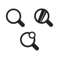 Magnifying Glass Search Black Icon Set Illustration vector