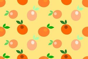 Lindo diseño de patrones sin fisuras de fruta naranja vector