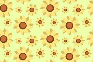 Sunflower Abstract Flat Illustration. Seamless Pattern Design vector