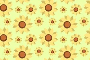 Sunflower Abstract Flat Illustration. Seamless Pattern Design vector