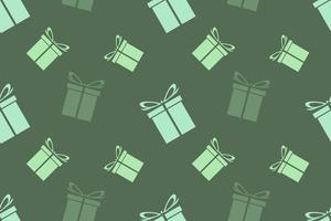 Green Gift Seamless Pattern Design vector