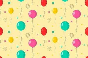 Birthday Balloons Cute Seamless Pattern Design