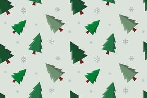Christmas Winter Tree and Snowflake Seamless Pattern Design vector