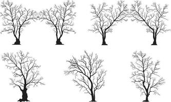 silhouette of tree without leaves vector