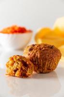 Pumpkin muffin. Homemade vegetable cakes for healthy diet photo