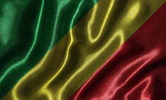 Wallpaper by Republic of Congo flag and waving flag by fabric. photo