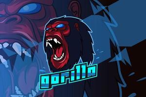 roar gorilla e-sports team logo template vector