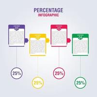 porcentaje de infografía diseño colorido de la línea de tiempo para el concepto de negocio vector