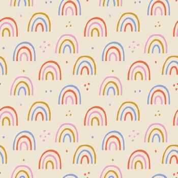 Hand drawn rainbow pattern vector