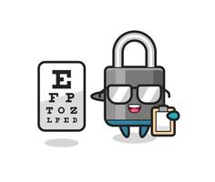 Illustration of padlock mascot as an ophthalmologist vector