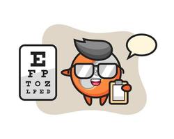 Illustration of pencil sharpener mascot as an ophthalmologist vector