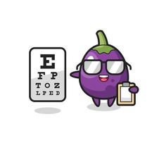 Illustration of eggplant mascot as an ophthalmologist vector