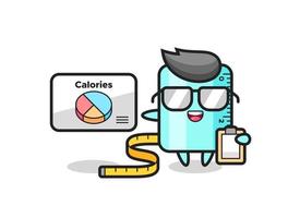 Illustration of ruler mascot as a dietitian vector