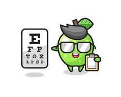 Illustration of green apple mascot as an ophthalmologist vector