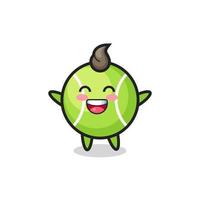 happy baby tennis ball cartoon character vector