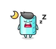 ilustración de personaje de regla durmiendo por la noche vector