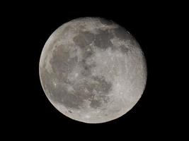 luna llena en la noche, imagen del telescopio hdr foto