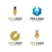 Pen Logo Icon Template. Company writer identity