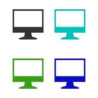 Computer monitor illustrated on background vector