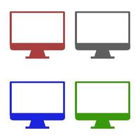 Computer monitor illustrated on background vector