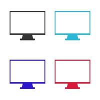 Computer monitor illustrated on background vector