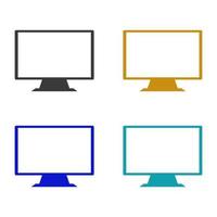 Computer monitor illustrated on background vector