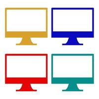 Computer monitor illustrated on background vector