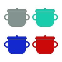 Kitchen pot illustrated on background vector