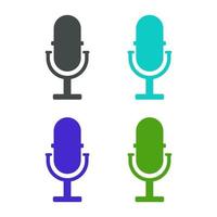 Microphone illustrated on background vector