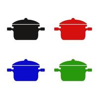 Kitchen pot illustrated on background vector