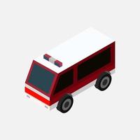 Isometric ambulance illustrated on background vector