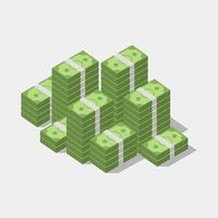 Isometric money illustrated on background vector